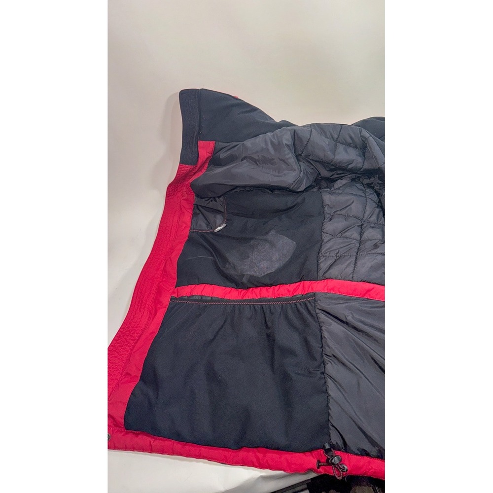 LL Bean Mens XL Red Insulated Ski Jacket Hooded Goggle Pocket Primaloft RN71341 - Picture 7 of 8